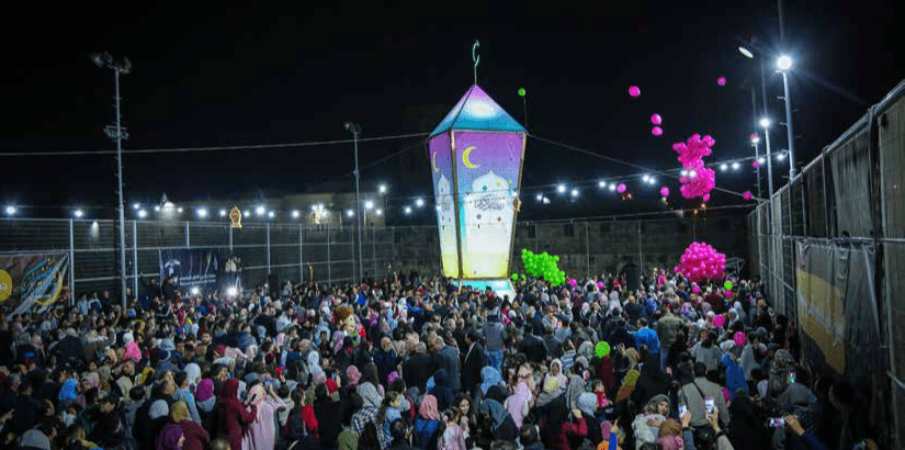 Lighting of Jerusalem lantern in a Part of Jerusalem Ramadan campaign
