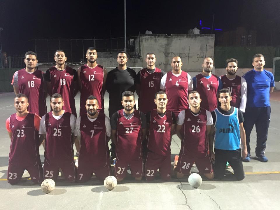Burj Al-Luqluq Handball team training for Palestine Cup